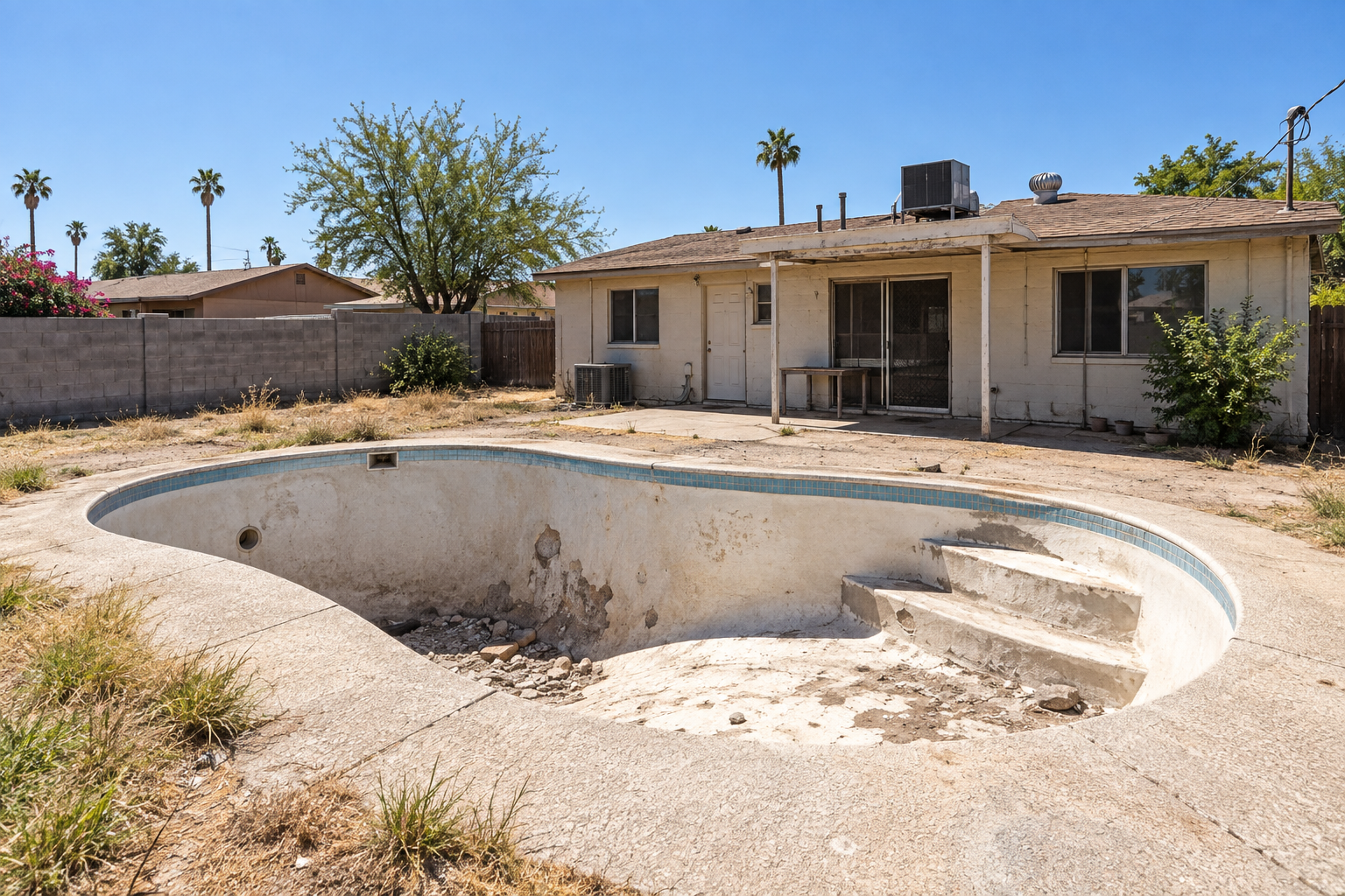 Older Phoenix home with a backyard pool and realistic renovation potential